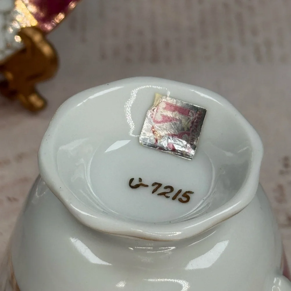 Vintage Napcoware Japan Lusterware Teacup Saucer Magenta Gold